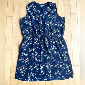 Catherine Malandrino Rich Blue Floral Sleeveless Dress Size XL